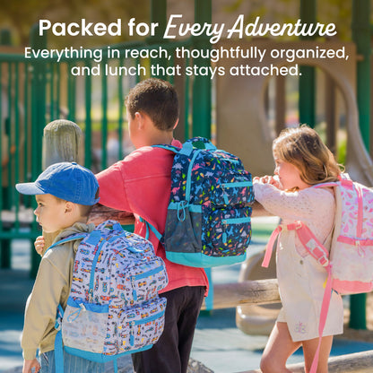 Bentgo Kids Prints Backpack - Dinosaur | Packed For Every Adventure - Everything In Reach, Thoughtfully Organized, And Lunch That Stays Attached