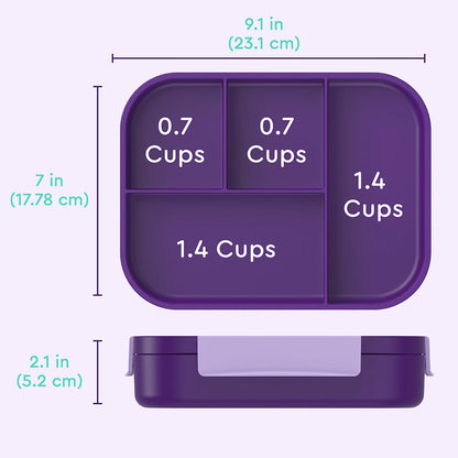 Bentgo® Kids Snap & Go Lunch Box, Insulated Lunch Tote, & Ice Packs - Unicorn | Snap & Go Lunch Box Dimensions
