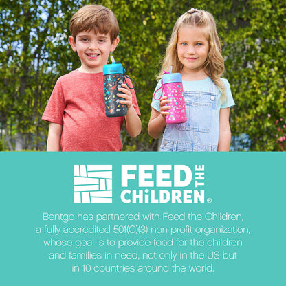 Bentgo® Kids Stainless Steel Insulated Water Bottle - Sharks | Bentgo Has Partnered With Feed The Children, A Fully-Accredited 501(C)(3) Non-Profit Organization