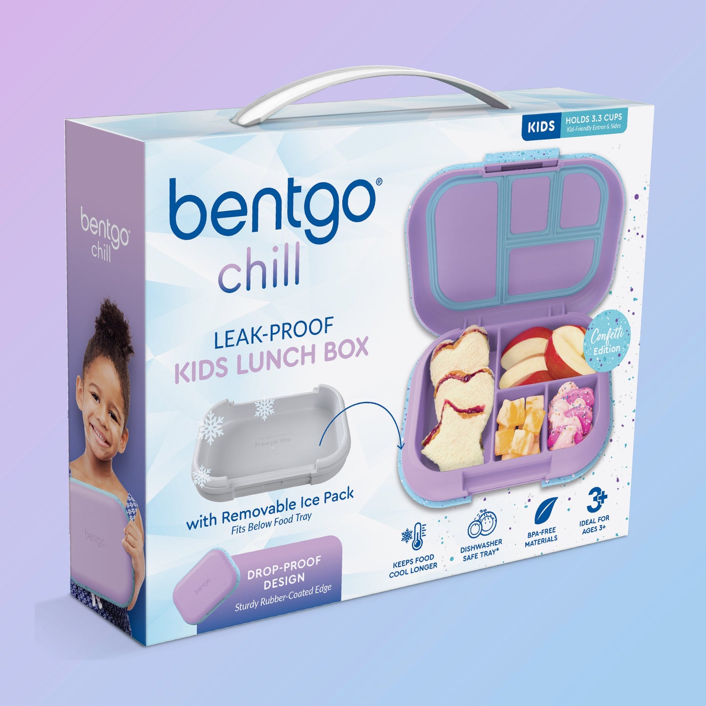 Bentgo® Chill Kids Lunch Box - Vivid Orchid Speckle | Packaging