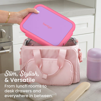 Bentgo Stainless Steel Snack Box - Lilac Pink | Slim, Stylish, & Versatile - From Lunch Rooms To Desk Drawers And Everywhere In Between
